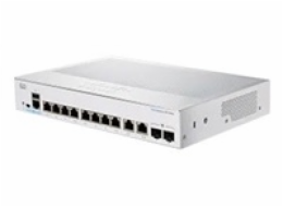 Cisco switch CBS250-8T-E-2G (8xGbE,2xGbE/SFP combo,fanless) - REFRESH