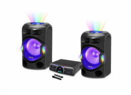 Reproduktor AKAI, Dual speaker system Y3, párty, Bluetooth, 3 x mikrofon, dálkový ovladač, LED světelné efekty, 400 W RMS