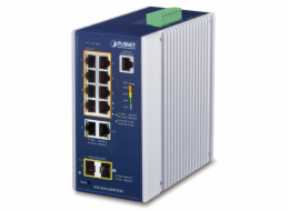 Planet IGS-4215-8UP2T2S Planet IGS-4215-8UP2T2S průmyslový L2 PoE switch 10x 1Gb, 2x SFP 1Gb, 802.3bt 360W, IP30, -40 až 75°C, 48-54VDC