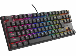 Genesis herní mechanická klávesnice THOR 303/TKL/RGB/Outemu Peach Silent/Drátová USB/US layout/Černá