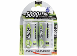 1x2 Ansmann maxE NiMH Akku Mono D 5000 mAh