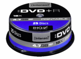 1x25 Intenso DVD+R 4,7GB 16x Speed Cakebox printable