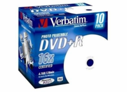 VERBATIM DVD+R(10-Pack)Printable/Jewel/16x/4.7GB