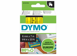 Dymo D1 Schriftband 6 mm x 7 m schwarz auf gelb           43618