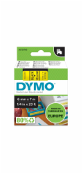 Dymo D1 Schriftband 6 mm x 7 m schwarz auf gelb           43618