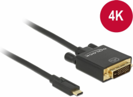 Delock Kabel USB Type-C™ samec > DVI 24+1 samec (DP Alt Mód) 4K 30 Hz 2 m černý