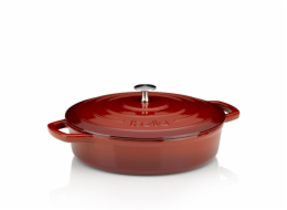 Pekáč litinový s poklicí CALIDO 28 cm červená KL-11938