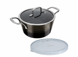 Kastrol s poklicí s titanovým povrchem 20 cm Shine Basalt Collection BH-6652