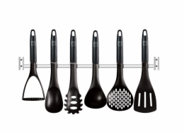 Kuchyňské náčiní s nástěnným držákem 7 ks Royal Black Collection BH-6327