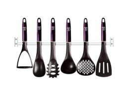 Kuchyňské náčiní s nástěnným držákem 7 ks Purple Eclipse Collection BH-6331