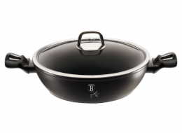 Pánev WOK s poklicí a mramorovým povrchem 30 cm Black Silver Collection BH-7113