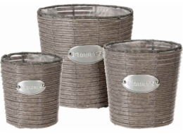 Květináč proutěný sada 3 ks FLOWERS GARDEN 24 / 20 / 18 cm KO-430000840