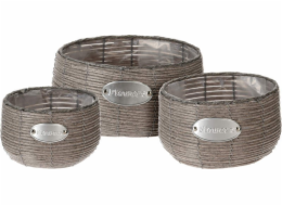 Květináč proutěný sada 3 ks FLOWERS GARDEN 29 / 25 / 19 cm KO-430000850