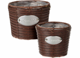 Květináč proutěný sada 2 ks FLOWERS GARDEN 19 / 16 cm hnědá KO-430001130