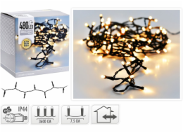 HOMESTYLING Vánoční světelný řetěz teplá bílá 480 LED / 36 m KO-AX8401560