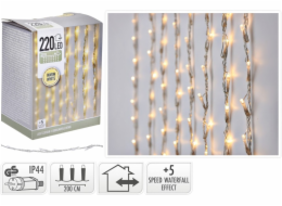 Vánoční světelný řetěz VODOPÁD teplá bílá 220 LED / 7 m KO-AX8405800