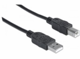 MANHATTAN Kabel USB 2.0 A-B propojovací 1,8m, černý