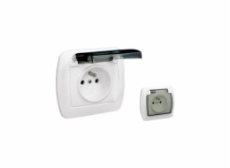 Jednozásuvkový Kontakt-Simon Chord IP44 bez uzemnění bílý