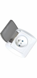 Jednozásuvkový Kontakt-Simon Chord IP44 bez uzemnění bílý