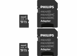 Philips MicroSDXC 2-Pack    64GB Class 10 UHS-I U1 incl. Adapter