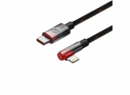 Baseus úhlový kabel USB-C - Lightning, 20W 2m, červený