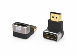 PREMIUMCORD Adaptér spojka 8K HDMI A - HDMI A, F/M, zahnutá do pravého úhlu 90°