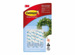 3M Command™ čiré samolepící plastové háčky, střední provedení, nosnost 900 g, 2 ks