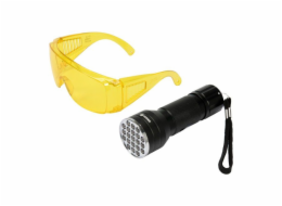 Sada UV svítilny Vorel 21 LED a brýlí