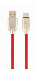 GEMBIRD Kabel USB-A na USB-C kabel (AM/CM), 2m, pogumovaný, červený, blister