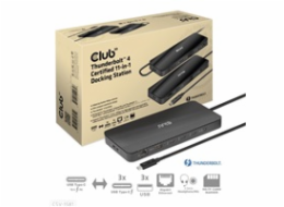 Club3D Dokovací stanice Thunderbolt 4 certifikovaný 11v1, 3xUSB-C, 3xUSB-A, PD