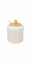 Cukřenka se lžičkou WHITELINE porcelán/bambus