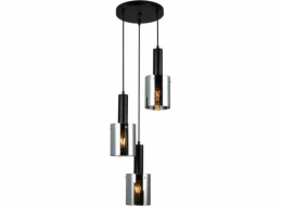 Závěsná lampa Italux Kouřová závěsná lampa do jídelny Italux Sardo PND-5581-3A-BK+SG