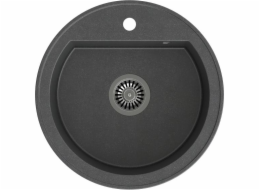 Steiner Cuba 210 Steingrane Sink. Černá žula 1 komora b/o (f. 51x18) s drenáží