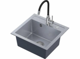 Steiner Art Johnny 110 (50x47x18.5) Sink Steingran Art Silver s manuálním sifonem, Maggie Battery a Silver End Cap