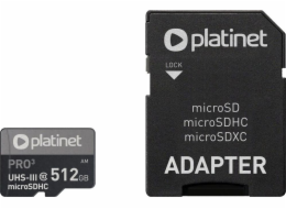 Platinet Secure Digital MicroSDXC 512 GB třída 10 UHS-III/U3 A2 (PMMSDX512UIII)