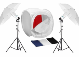 Sada Massa Studio Set pro Shadowless Photography 2x 600W / 2x Deštník 84 cm / stan 80 cm