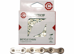 Clarks Bicycle Chain YBN C11 Shimano Campagnolo SRAM (11 rychlostních stupňů, CP 1/2x11/128, 116 buněk, 5,6 mm, řetězový klip) Silver Standard