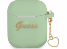 Hádej hádejte gua2lschsn airpods cover Zielony/Green Silicone Charm Heart Collection