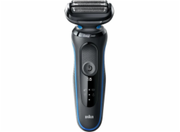 Braun Series 5 51-B1000s elektrický holicí strojek, na vousy a obličej, akumulátorový, planžetový, černý / modrý