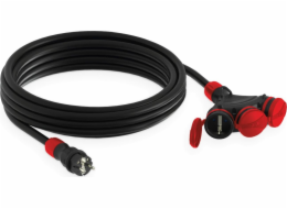 Prodlužovací kabel konstrukce 3. Z/U/U 10M/H05R-F 3X2.5/IP54 Black/Red In-01174