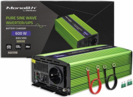 Qoltec měnič Monolith měnič napětí | nabíjení baterie | UPS | 300W | 600W | 12V až 230V | Čistá sina