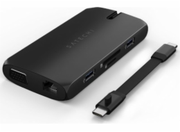 Satechi USB adaptér SATECHI USB-C On-the-Go víceportový adaptér černý | MacBook M1 M2