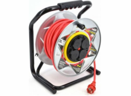 AWTools prodlužovací kabel kovový buben červený Heavy Duty 30m 3x1,5 mm 16A, 3680W, IP44 (AW70251)
