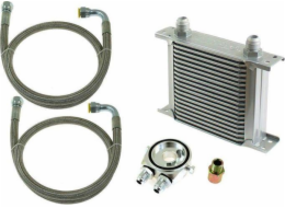 D1Spec_D Olejový chladič TurboWorks Slim Line 19řadý 140x150x50 AN10 stříbrný