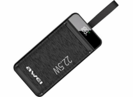 Powerbanka Awei AWEI PowerBank P142K 50000mAh 22,5W černá/černá 3xUSB/PD/Lightning displej + LED světlo