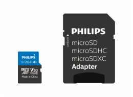 Philips MicroSDXC Card     512GB Class 10 UHS-I U3 incl. Adapter