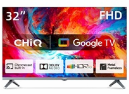 CHiQ L32M8TG TV 32", FHD, smart, Google TV, dbx-tv, Dolby Audio, Frameless, stříbrná