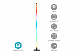 Nedis WIFILD20RGBW - Stojací Světlo| Wi-Fi | Tube | 180 lm | RGBIC / Teplé až chladné bílé | 2700 - 6500 K | 10 W | Kov 