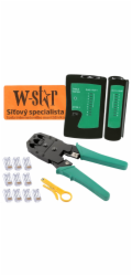 W-Star Sada nářadí pro síťaře WS193, tester UTP, kleště RJ45 RJ11, narážeč, 10x RJ45