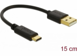Delock - USB adaptér - USB (M) do 24 pin USB-C (M) - 3 A - 15 cm - černá